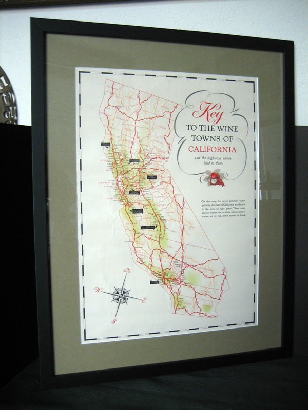 Key to Wine Towns in California Poster