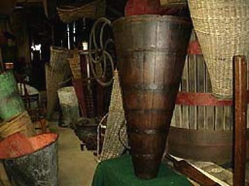 large photo of vintage wooden grape harvest basket