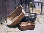 photo of three vintage harvest baskets